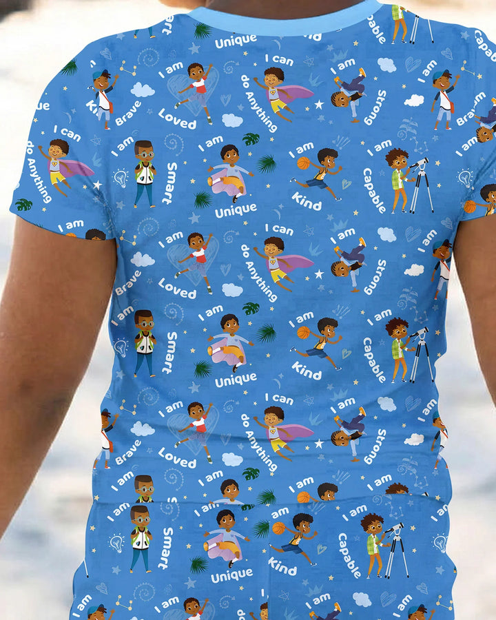 Black Boys I Am Smart Bamboo Two Piece Short Sleeve Pajama Set