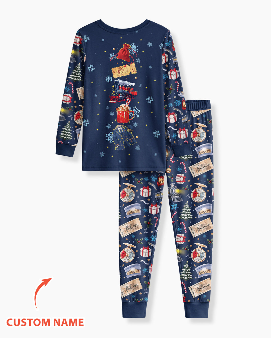 Believe Train Bamboo Two Piece Long Sleeve Pajama Set