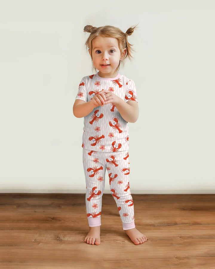 Crawfish Pinch Bamboo Two Piece Short Sleeve Pajama Set