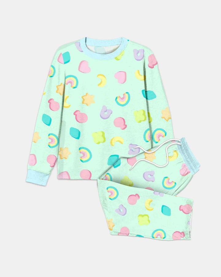 Pastel Lucky Charms Scatter Bamboo Men's Pajama Set