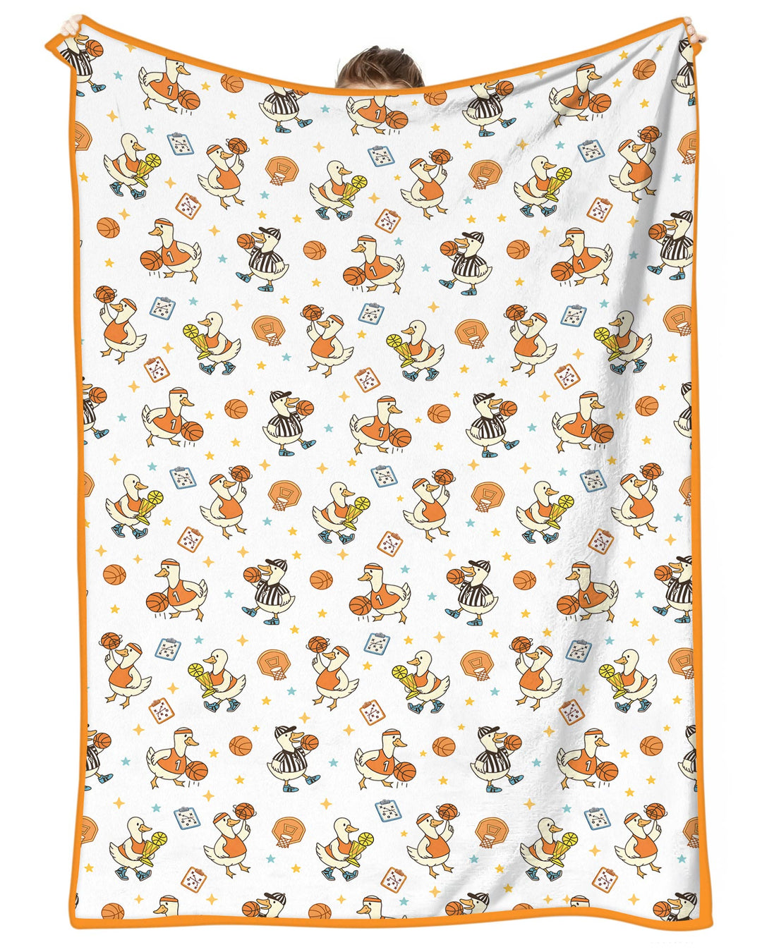 Silly Goose Playing Basketball Bamboo Blanket