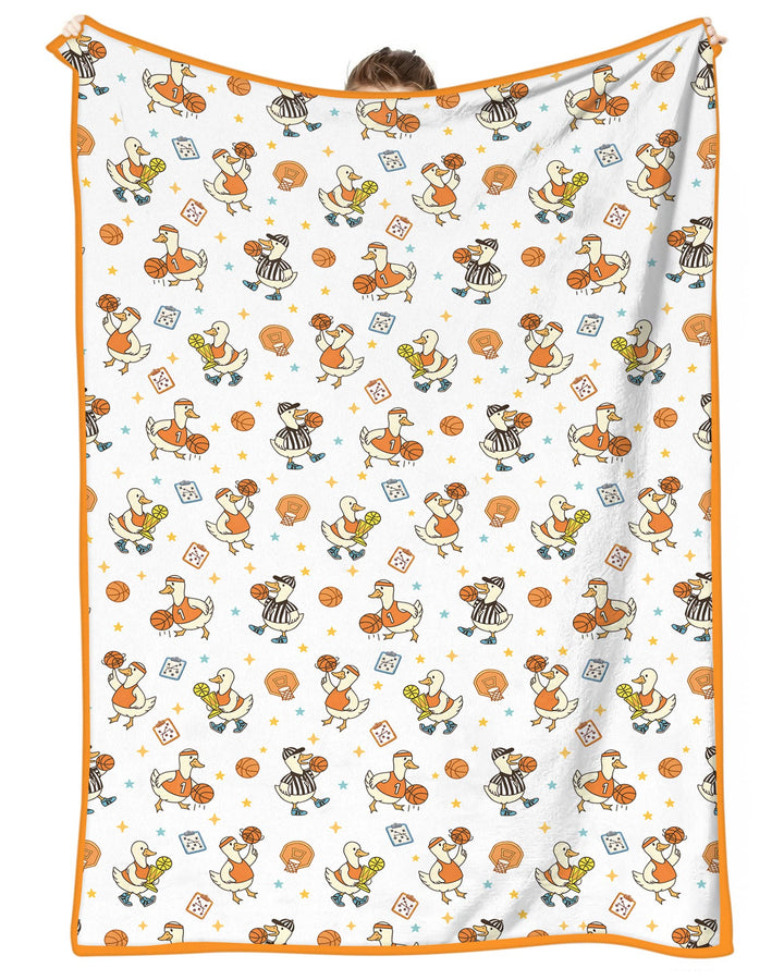 Silly Goose Playing Basketball Bamboo Blanket