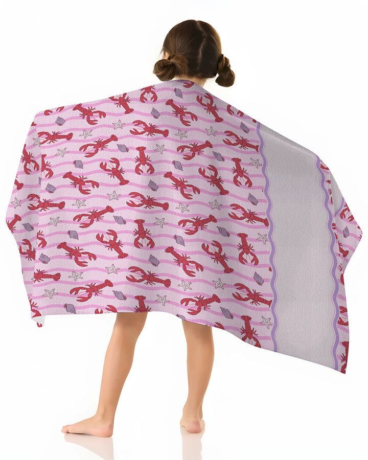 Sweet Lobster Waves Bamboo Beach Towel