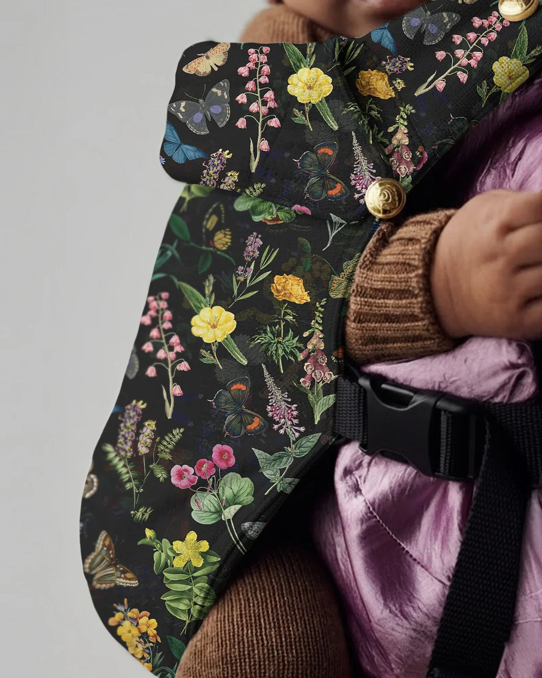 Midnight Botanical Butterfly Garden Baby Carrier