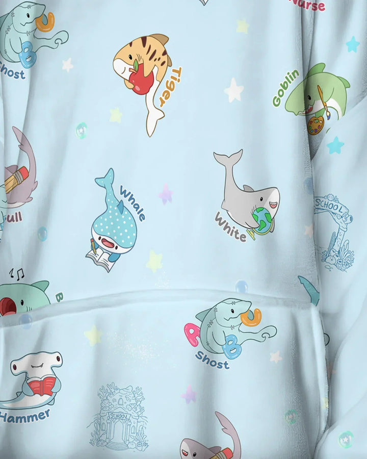Shark School Bamboo Blanket Hoodie