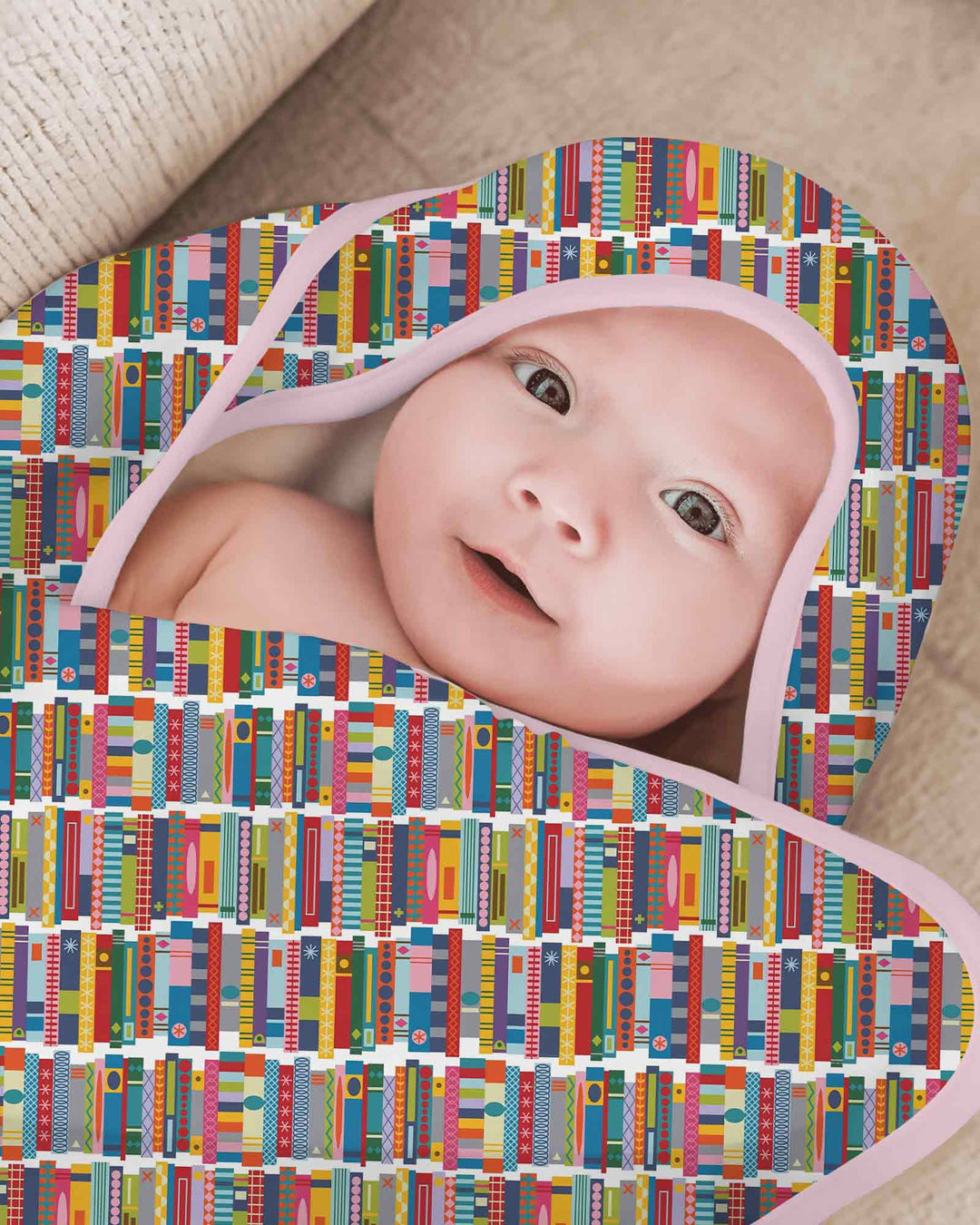 Rainbow Bookshelf Hooded Bamboo Towel Set
