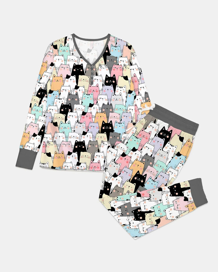 Purrfect Crowd Bamboo Women Pajama Set