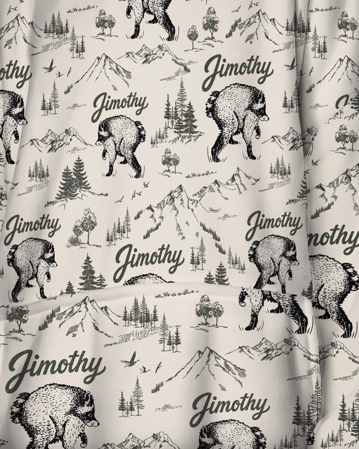 Vintage Jimothy Racoon Family Matching Bamboo Blanket Hoodie