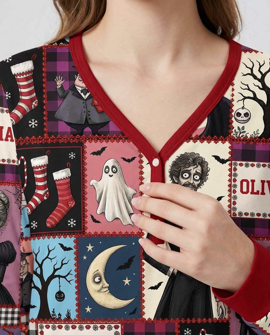 Vertical Halloween Bamboo Women Pajama Set