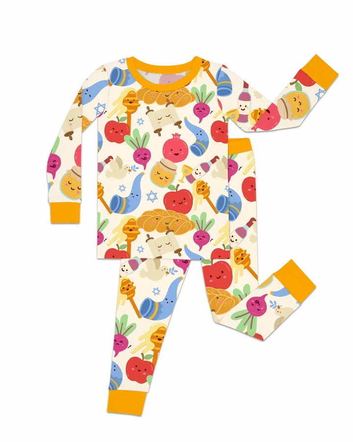 Shana Tova Rosh Hashanah Bamboo Two Piece Long Sleeve Pajama Set