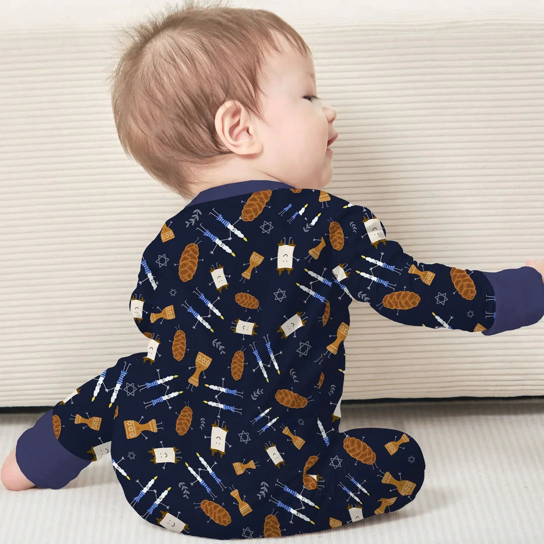 Shabbat Shalom Family Matching Bamboo Convertible Zippy