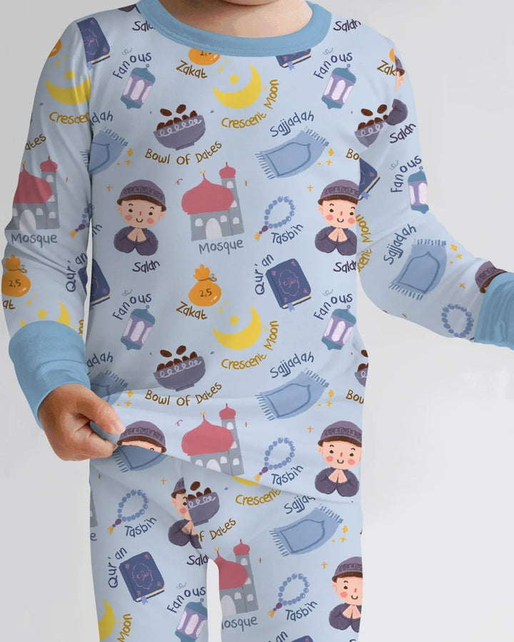 Happy Ramadhan Bamboo Two Piece Long Sleeve Pajama Set