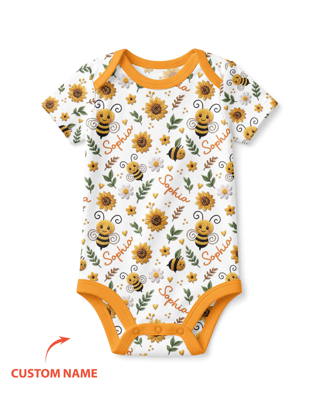 Bee Happy Sunflower Bamboo Bodysuit