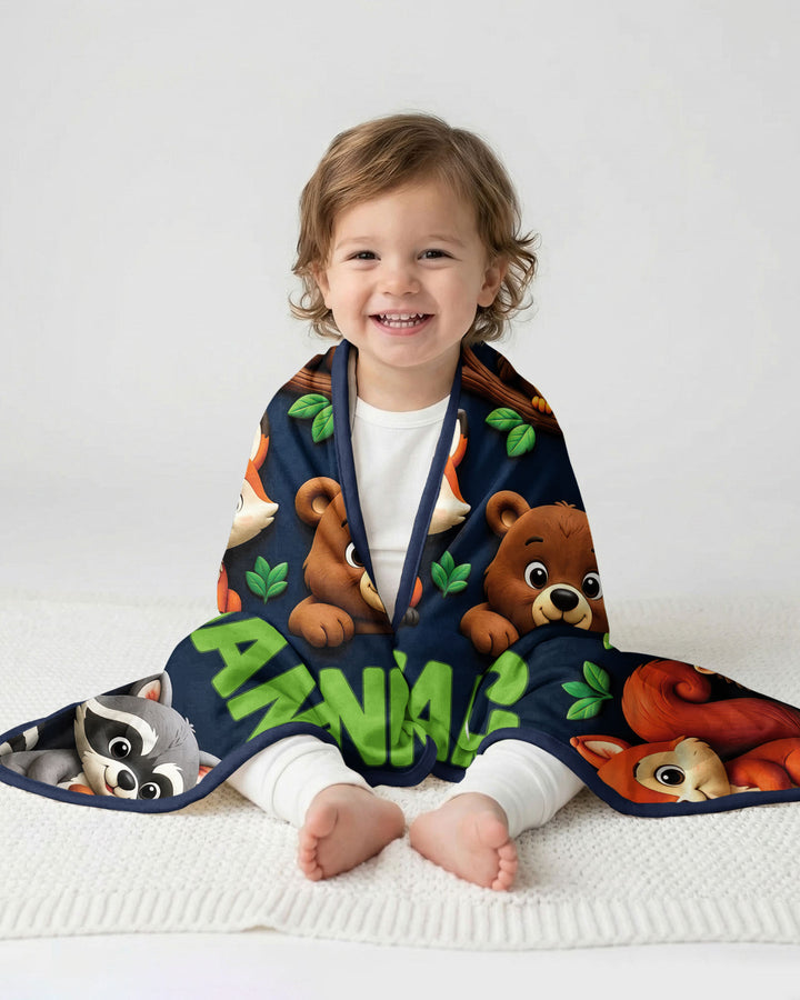 Woodland Animals Bamboo Blanket