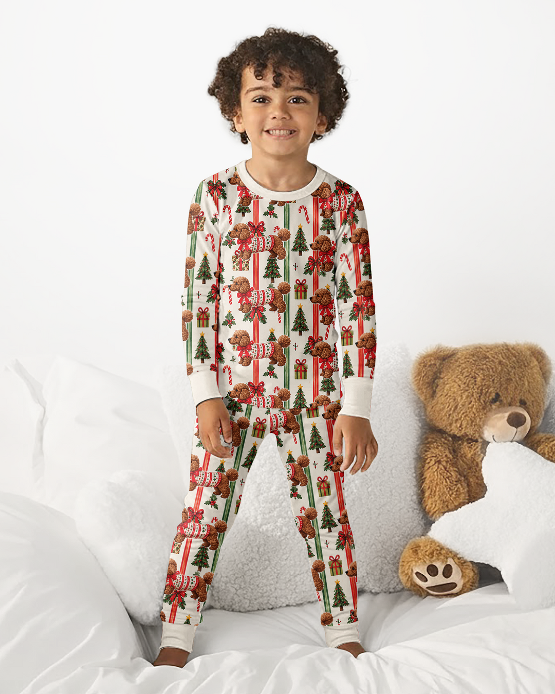 Puppy Holiday Bamboo Two Piece Long Sleeve Pajama Set