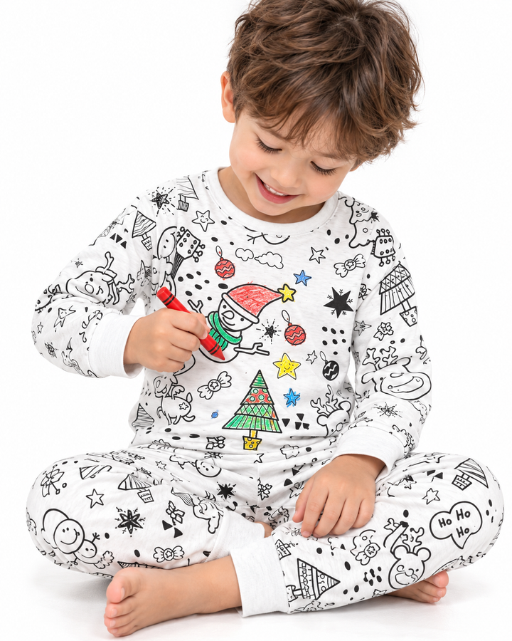 Christmas Colorable Bamboo Two Piece Pyjamas Set