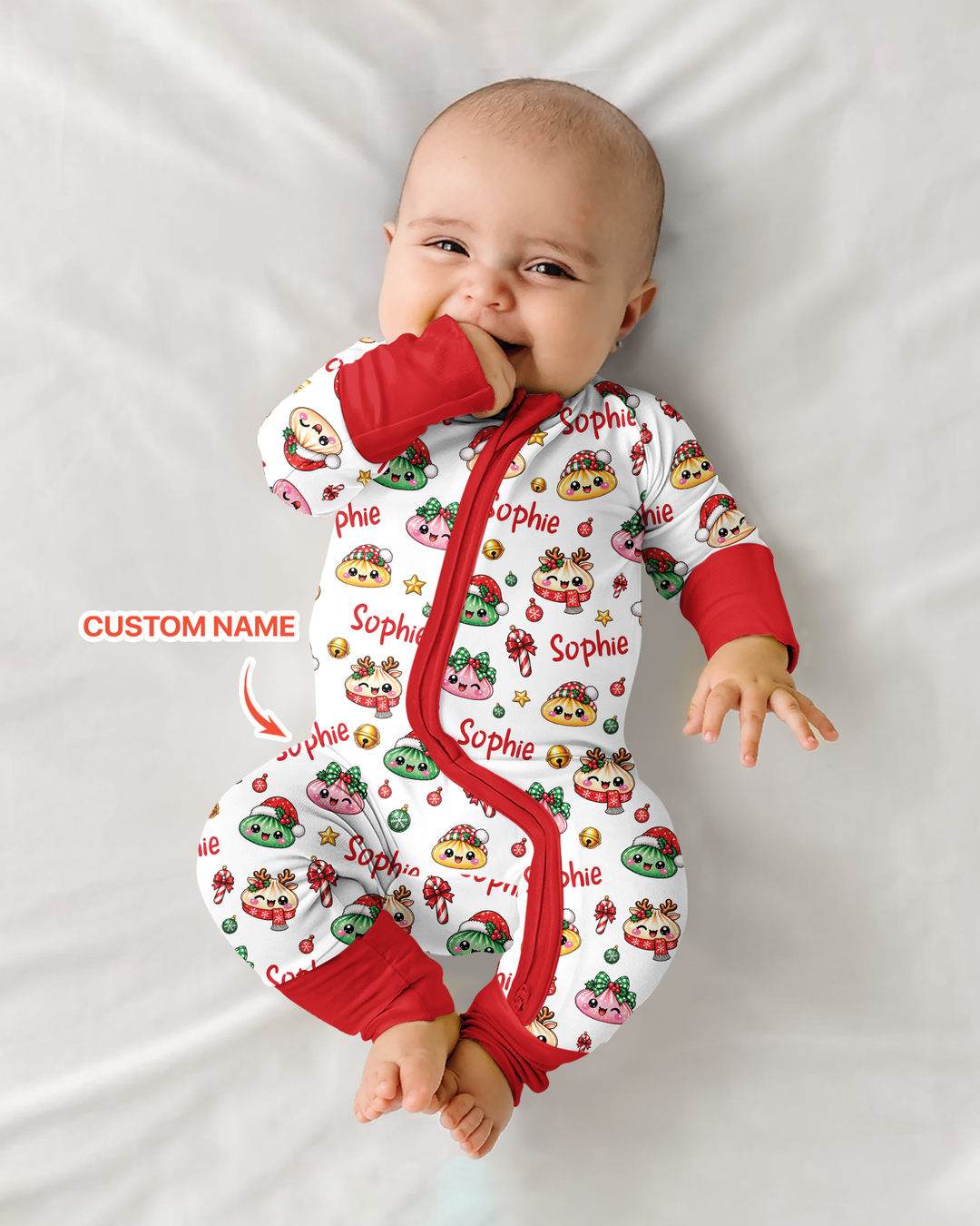 Custom Name Christmas Dumpling The Bow Bamboo Convertible Zippy