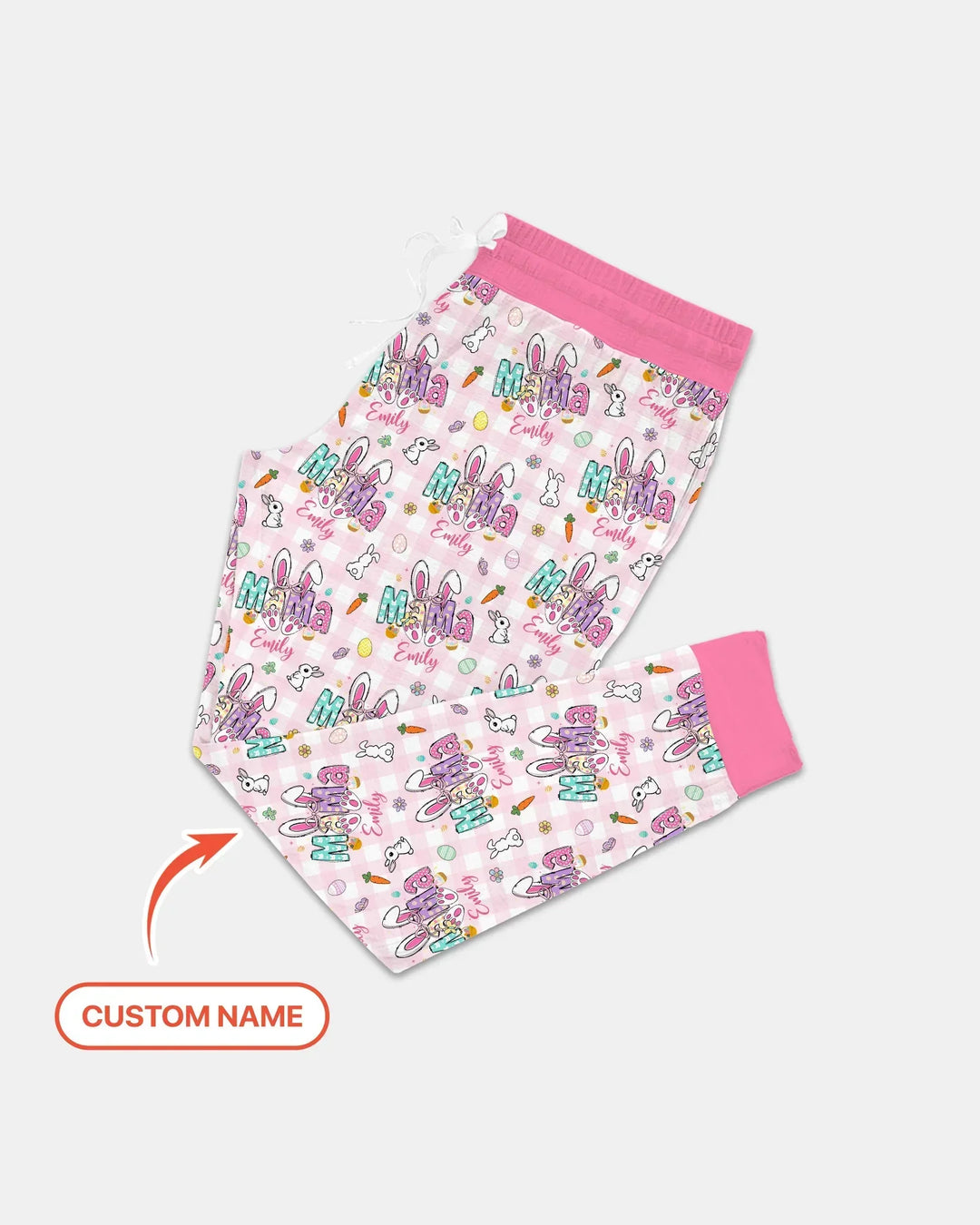 Custom Name Easter Family Matching Bamboo Women Pajama Set