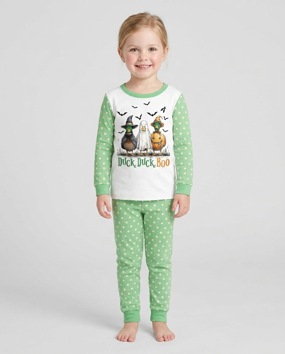 Duck Duck Boo Bamboo Two Piece Long Sleeve Pajama Set