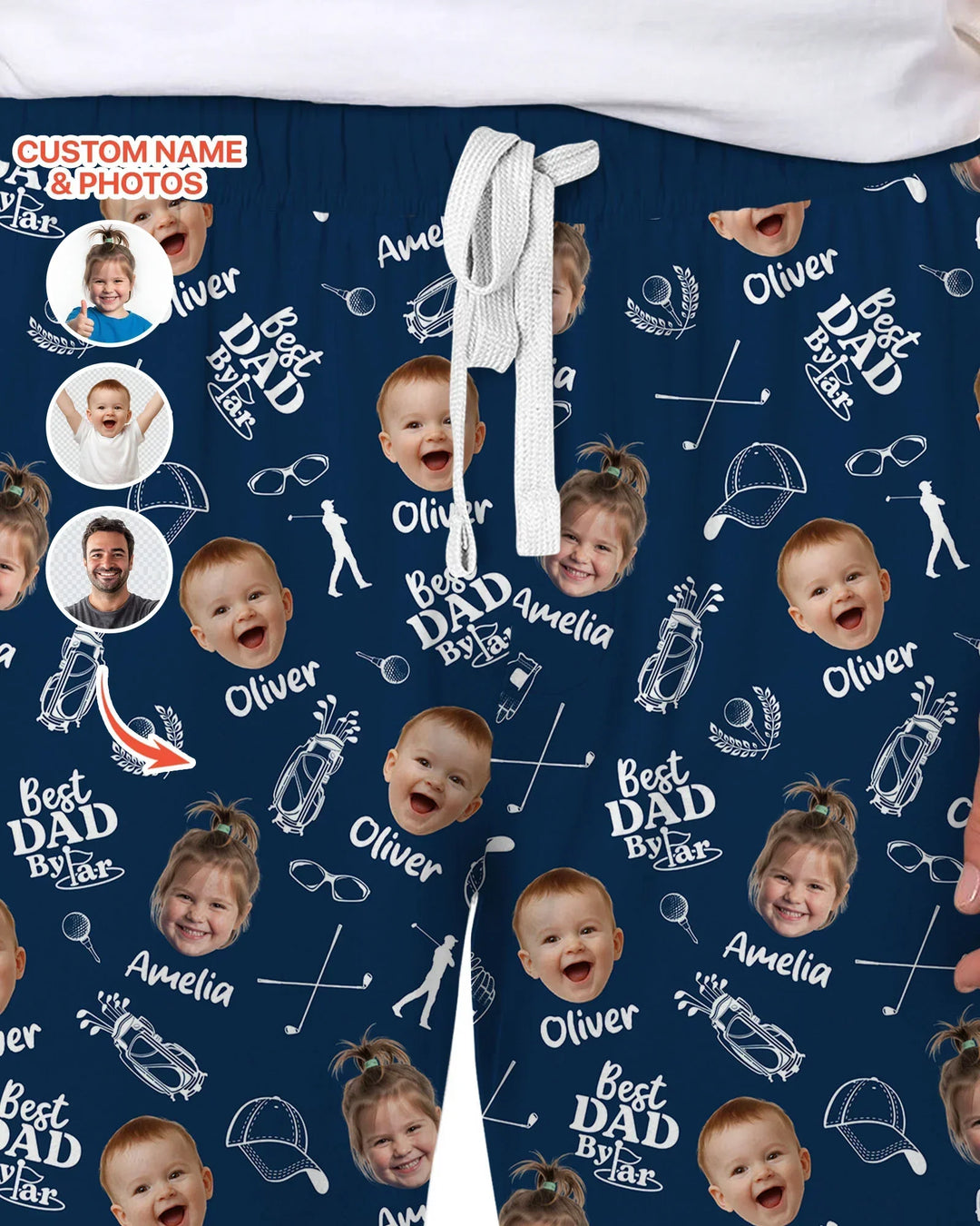 Custom Photo Best Dad By Par Bamboo Men's Pajama Set