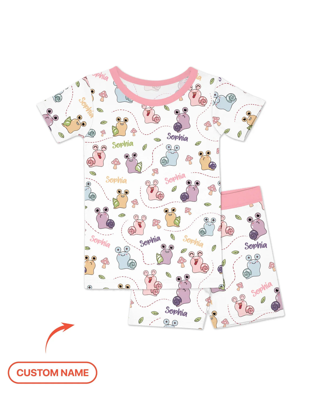 Custom Name Snailed it! Bamboo Two Piece Short Sleeve Shorts Pajama Set