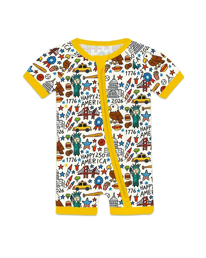 Doodle America 250th Anniversary Family Bamboo Shorty Zippy