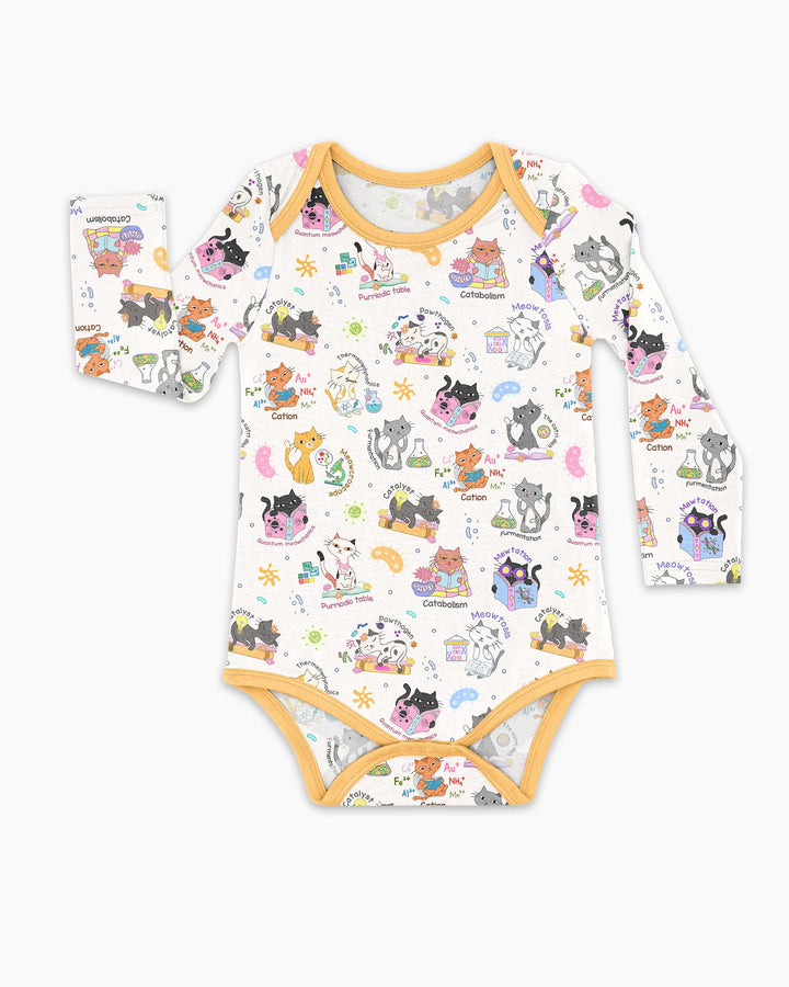 Funny Cat Love Scientist Bamboo Bodysuit