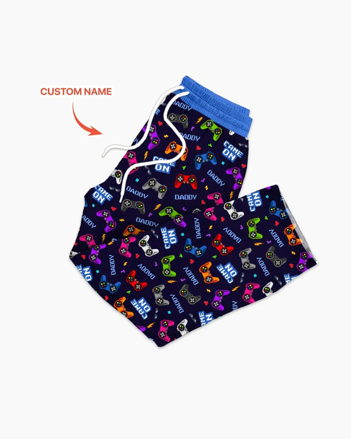 Custom Name Game On Family Matching Bamboo Men's Pajama Set