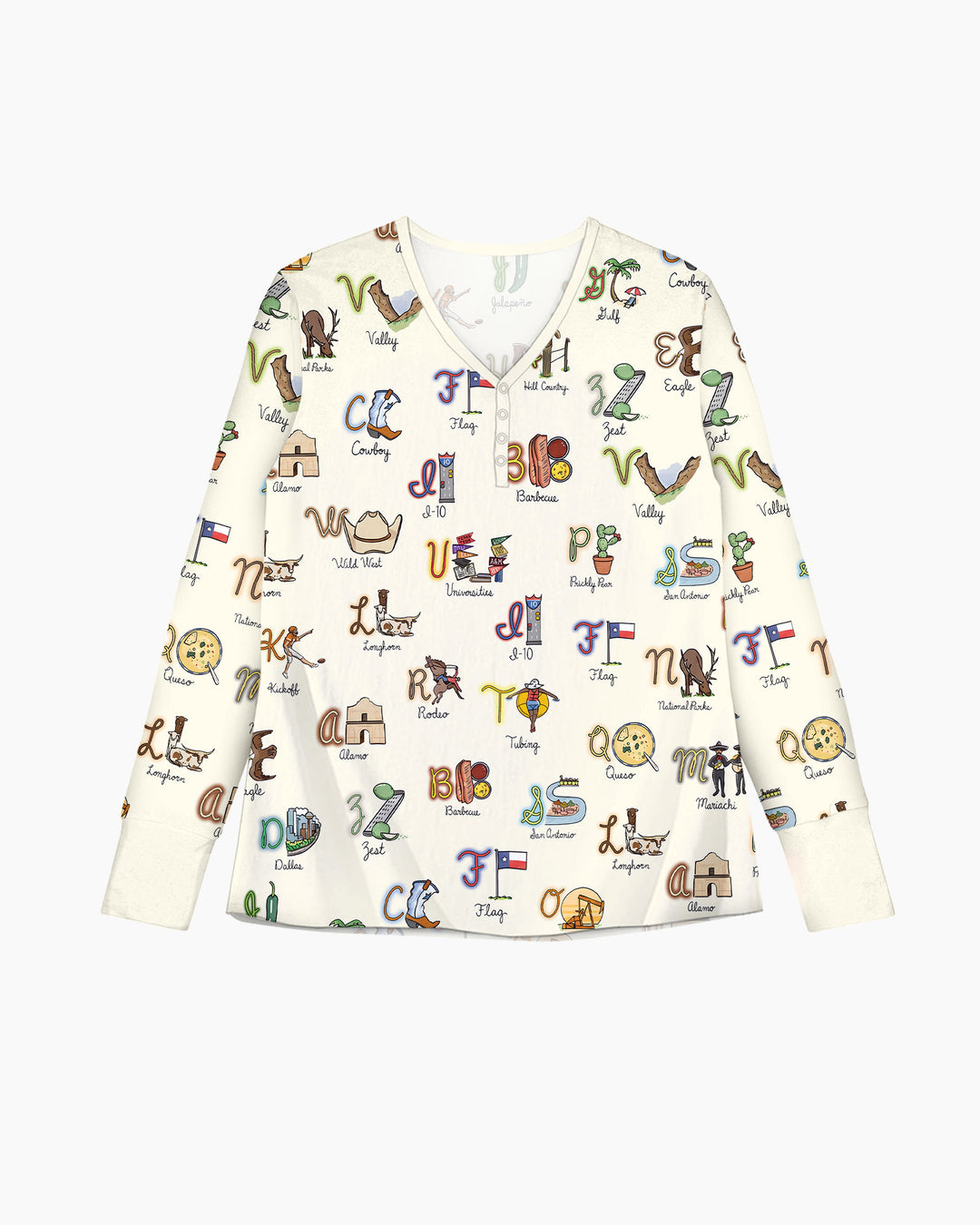 Texas Alphabet Bamboo Women Pajama Set