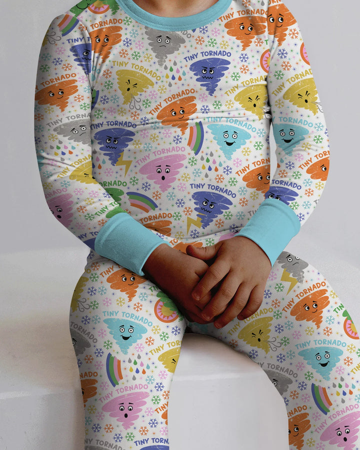 Tornado Family Matching Bamboo Two Piece Long Sleeve Pajama Set