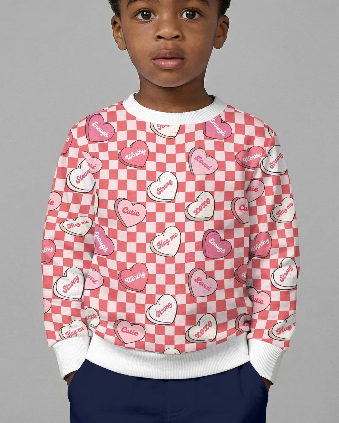 Valentine in Hearts Bamboo Crewneck Sweatshirt