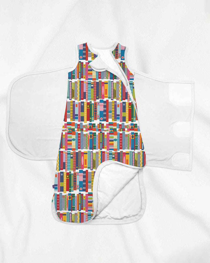 Rainbow Bookshelf Bamboo Sleep Bag Swaddler