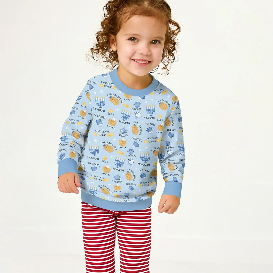 Family Hanukkah Matching Bamboo Crewneck Sweatshirt