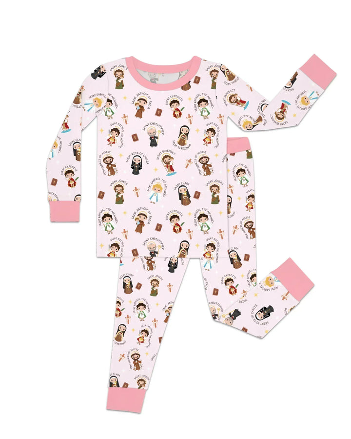 Saints in the Clouds Bamboo Two Piece Long Sleeve Pajama Set