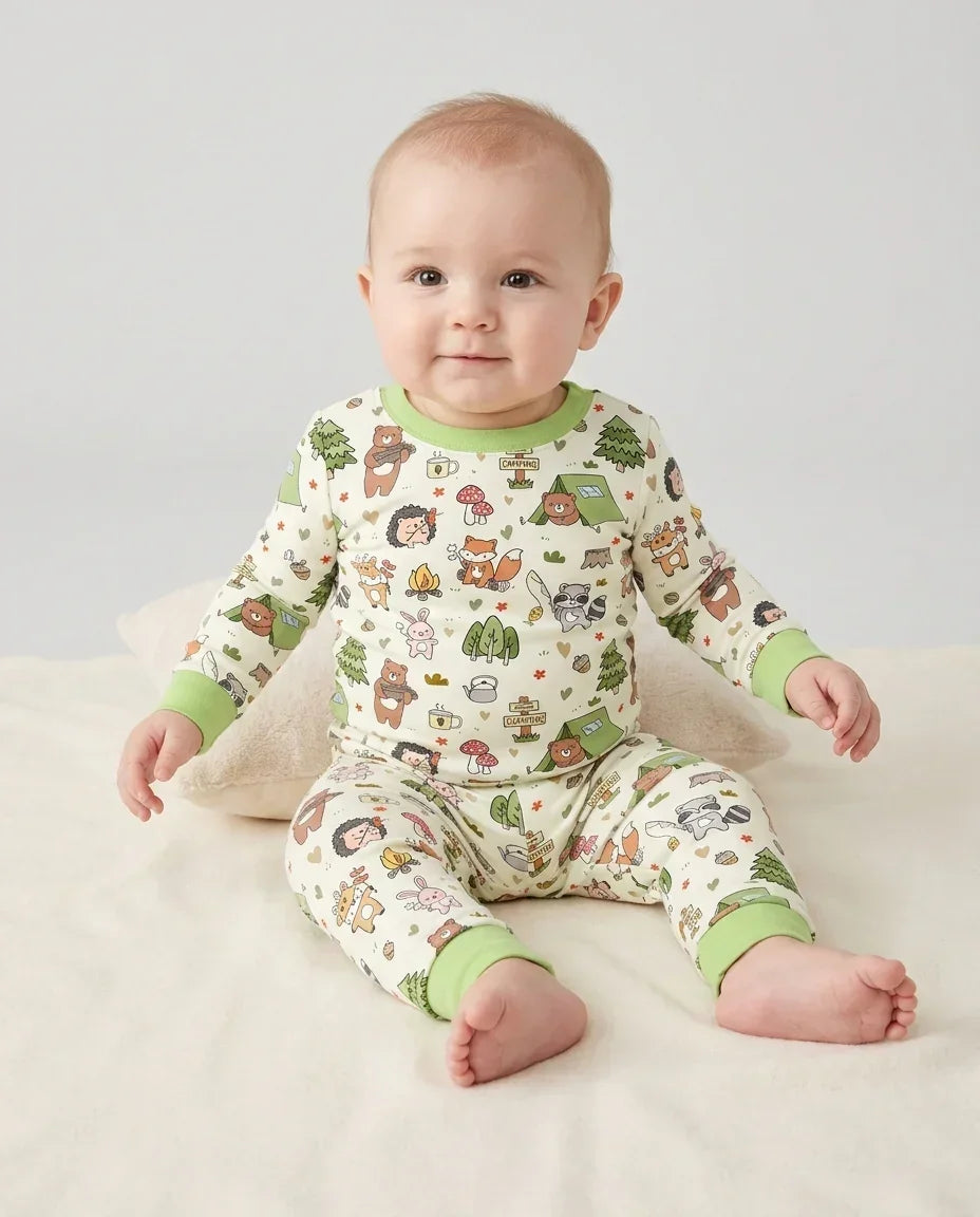 Little Camp Buddies Bamboo Two Piece Long Sleeve Pajama Set