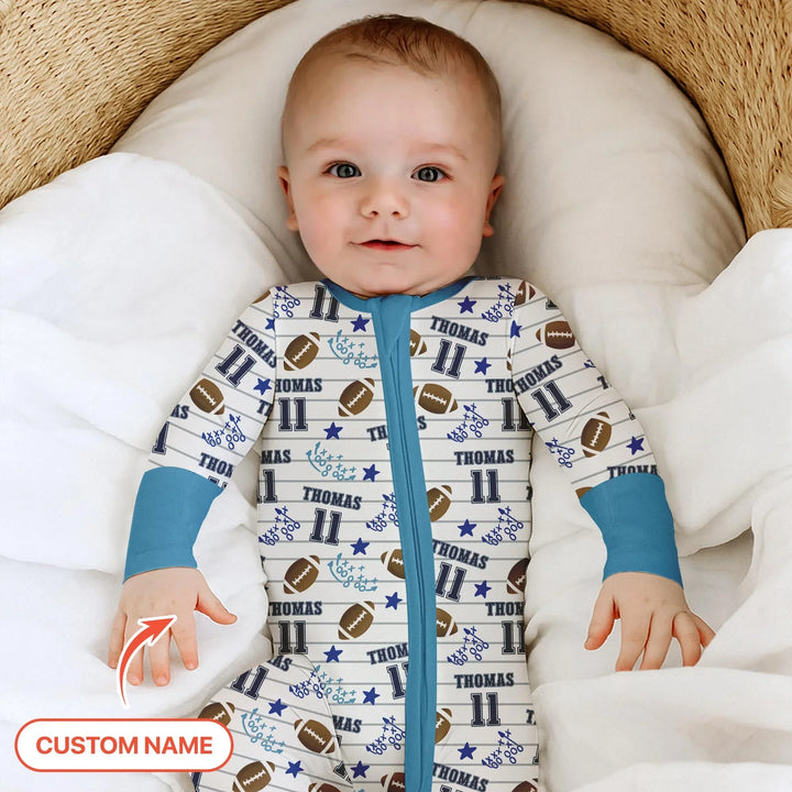Custom Name Football Time Bamboo Convertible Zippy
