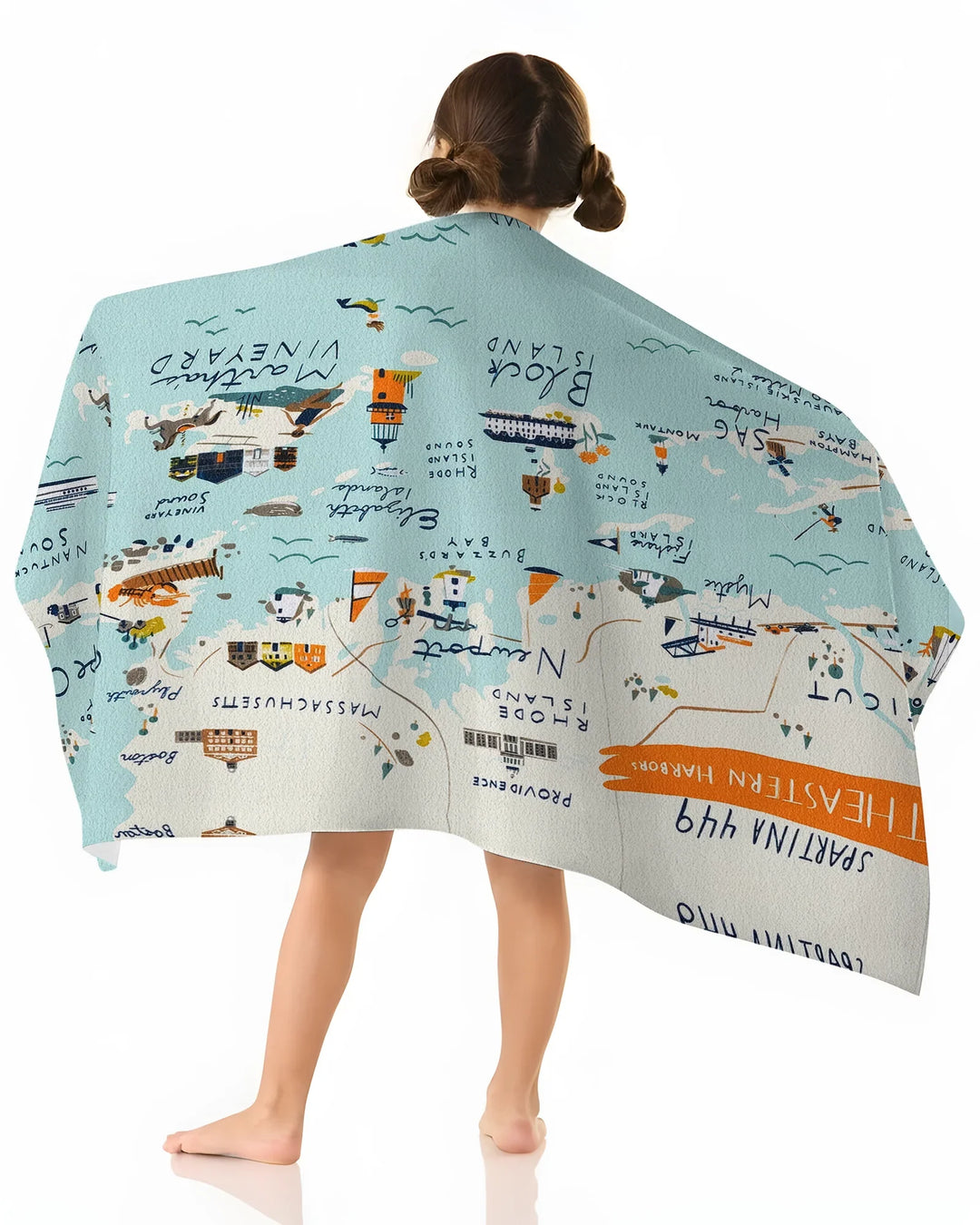 Northeastern Harbors Bamboo Beach Towel