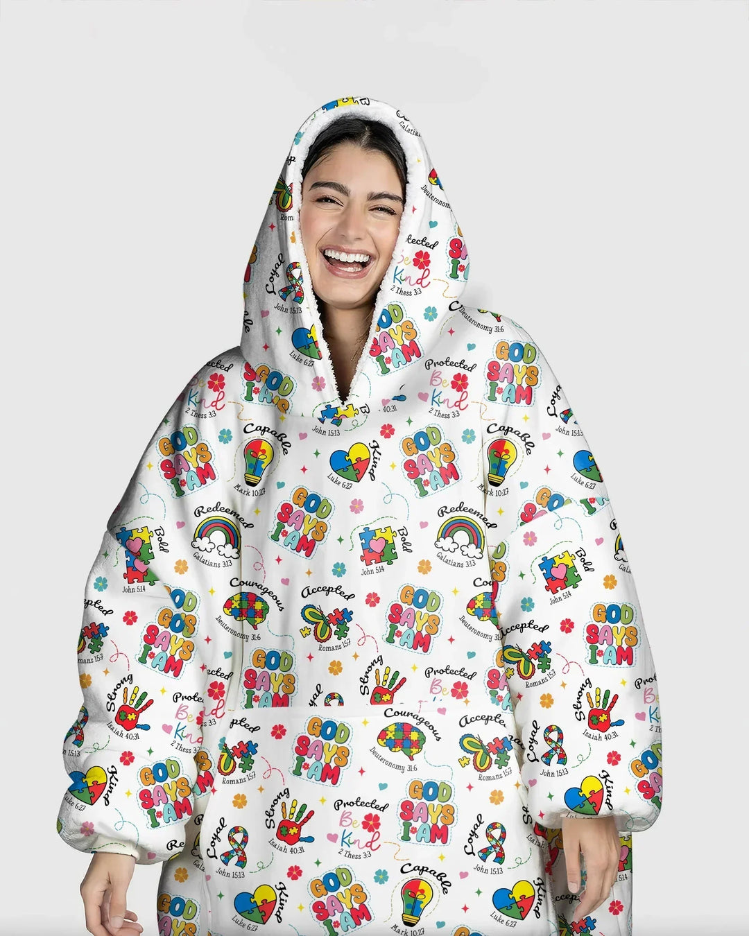 God Says I am Different Wearable Bamboo Blanket Hoodie