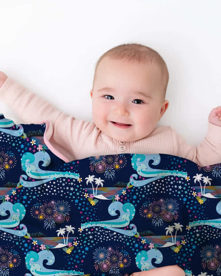 Starlit Surf Celebration Bamboo Blanket