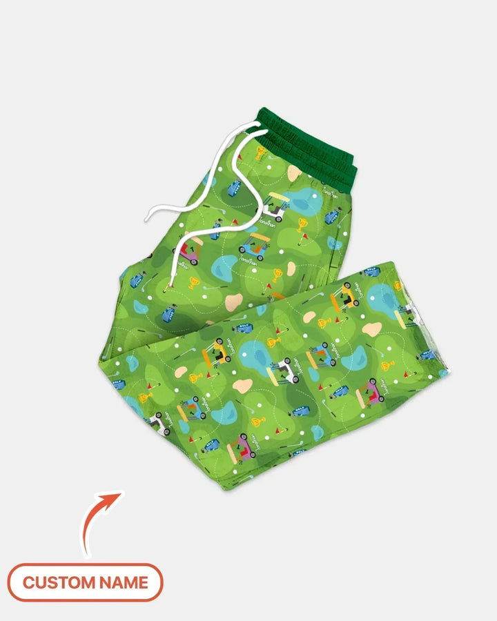 Custom Name Golf Season Family Matching Bamboo Men's Pajama Set