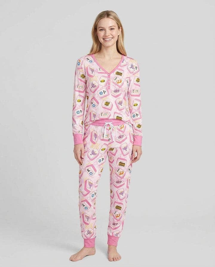 Hanukkah Mahjong Club Bamboo Women Pajama Set