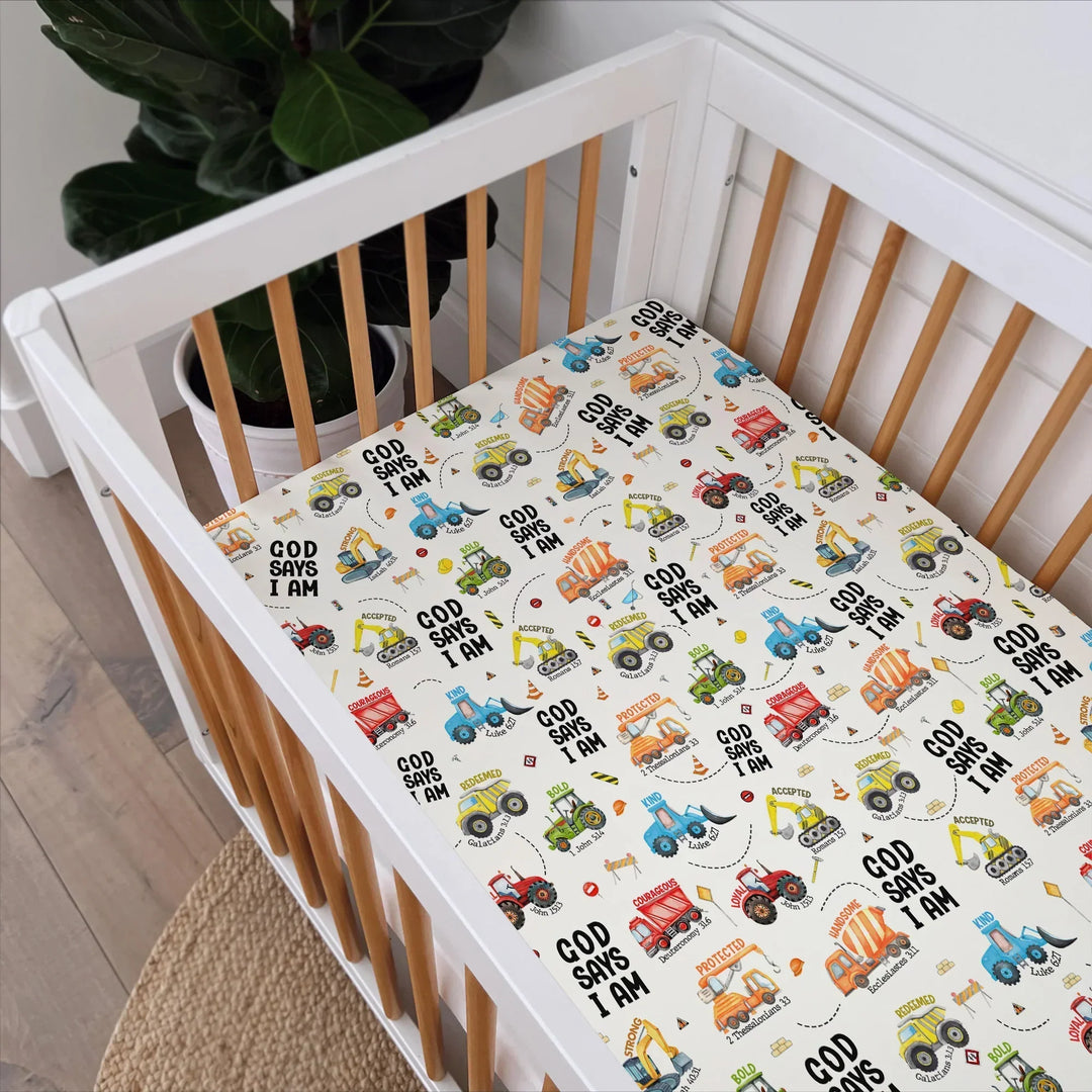 God Says I Am Bamboo Fitted Crib Sheet