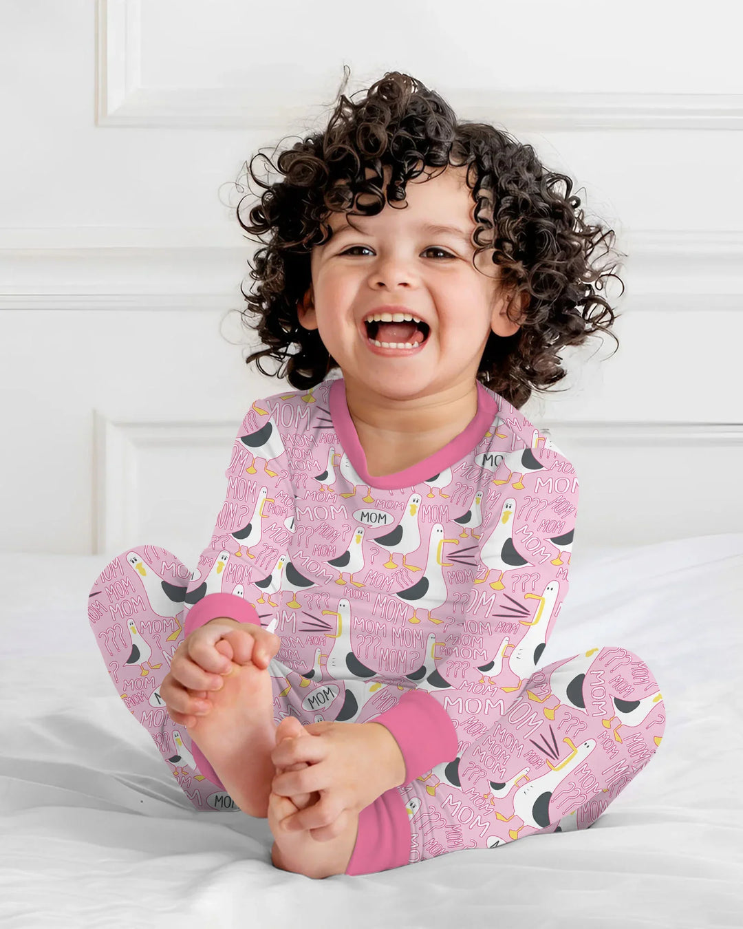 Funny Seagull MOM Two Piece Long Sleeve Pajama Set