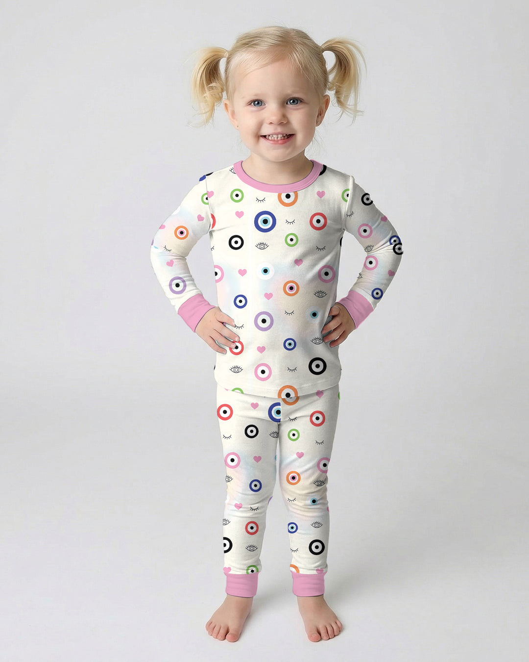 Evil Eye Bamboo Two Piece Long Sleeve Pajama Set