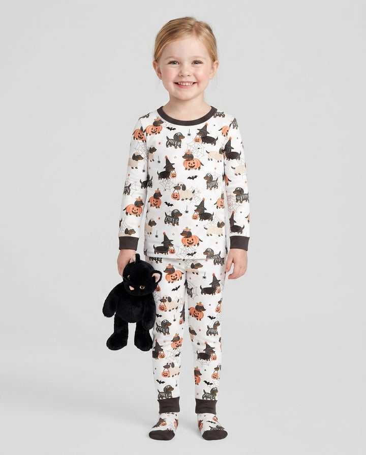 Howl-O-Weenie Dachshund Two Piece Long Sleeve Pajama Set
