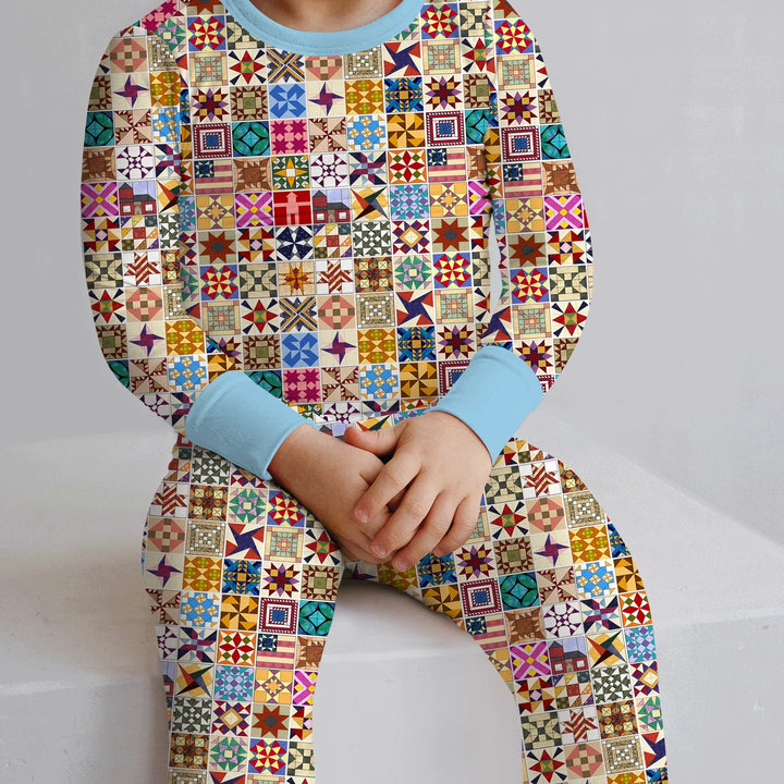 Heritage Quilt Bamboo Two Piece Long Sleeve Pajama Set