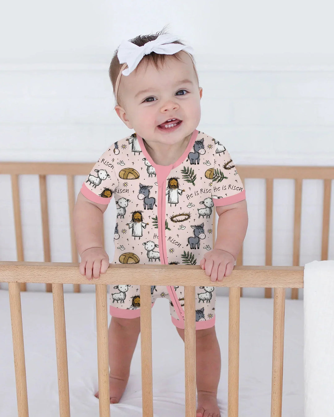 He Is Risen Easter Family Matching Bamboo Shorty Zippy