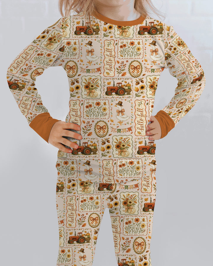 Template Bamboo Two Piece Long Sleeve Pyjamas Set