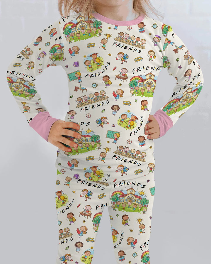 Template Bamboo Two Piece Long Sleeve Pyjamas Set