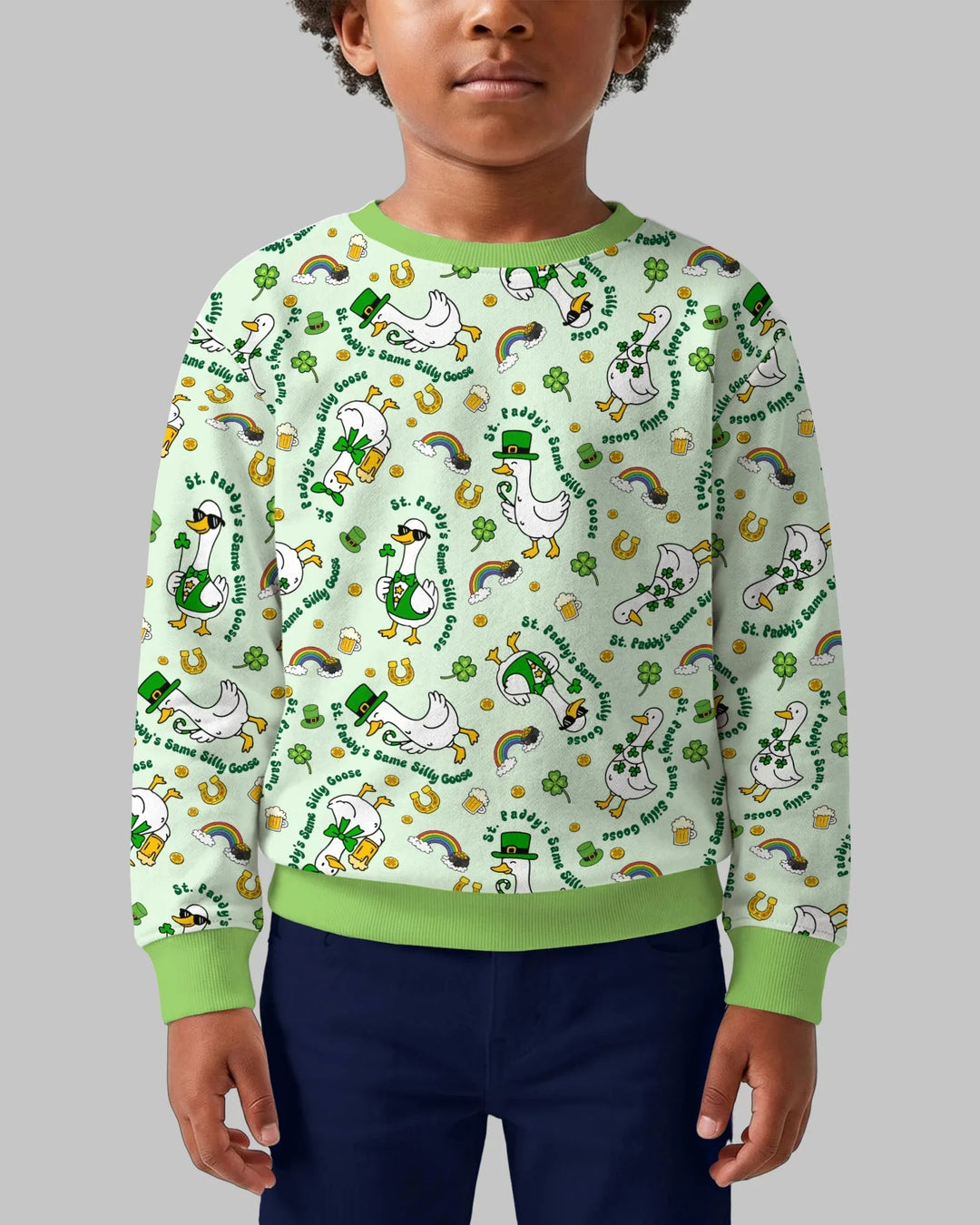 St. Patrick's Day Silly Goose Bamboo Crewneck Sweatshirt